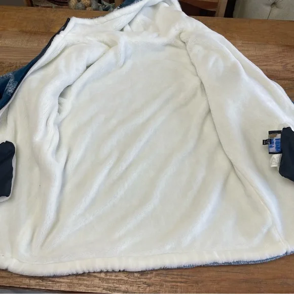 Nordic Lights Vtg Fleece Full Zip Hoodie Sherpa Jacket Sz Large Horses Unisex - Picture 6 of 10